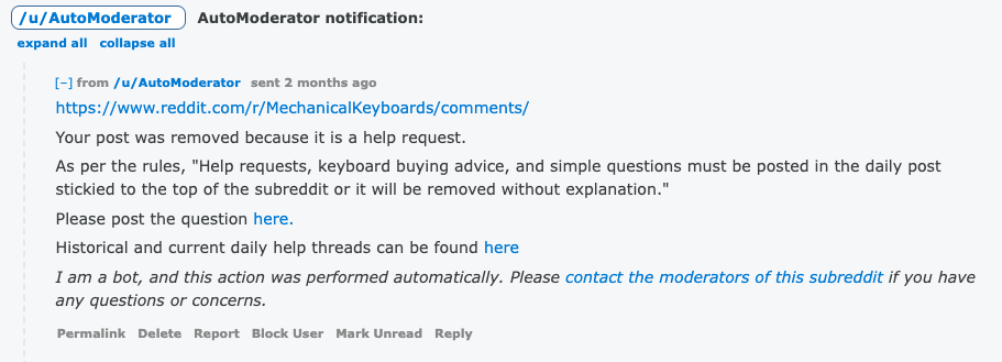 check mod message