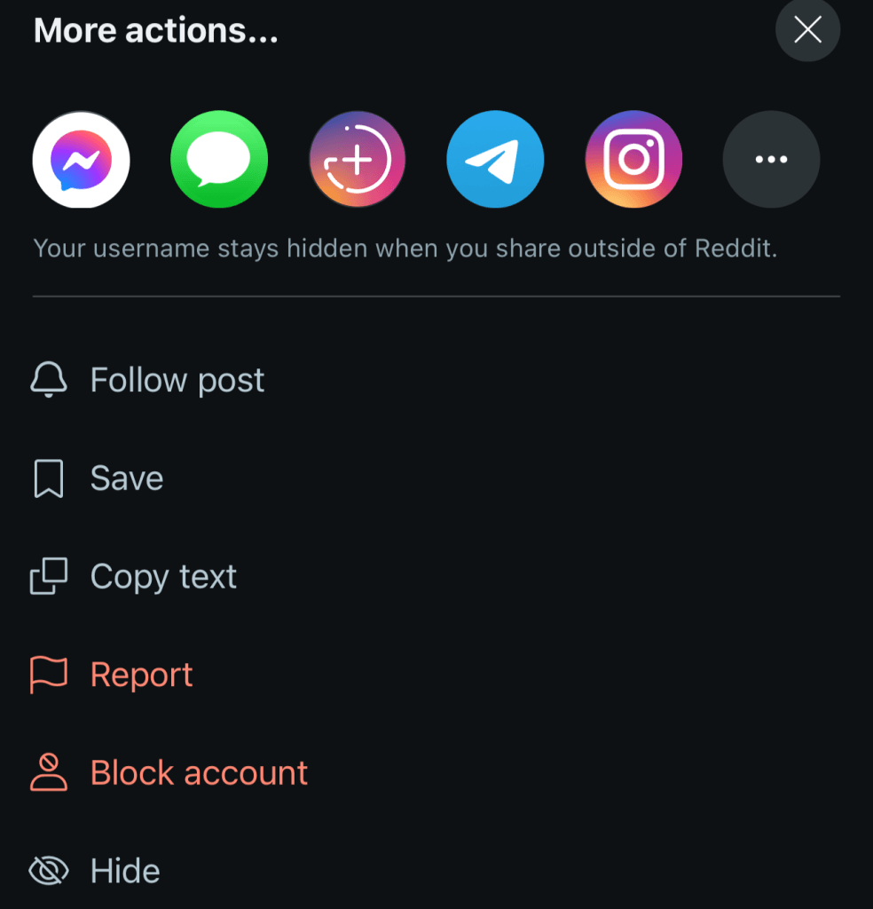 report a post on reddit